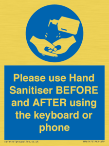 Please use Hand Sanitiser BEFORE and AFTER using the keyboard or phone